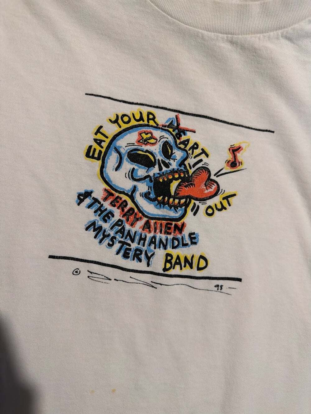 Vintage 1998 Terry Allen & The Panhandle Mystery Band 'Eat Your Heart Out' Tee - Picture 2 of 5